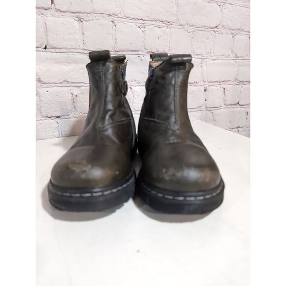 Zecchino d'Oro Kids Chelsea Zip Boots Distressed Olive Green Leather Italy Sz 28 - Picture 5 of 13